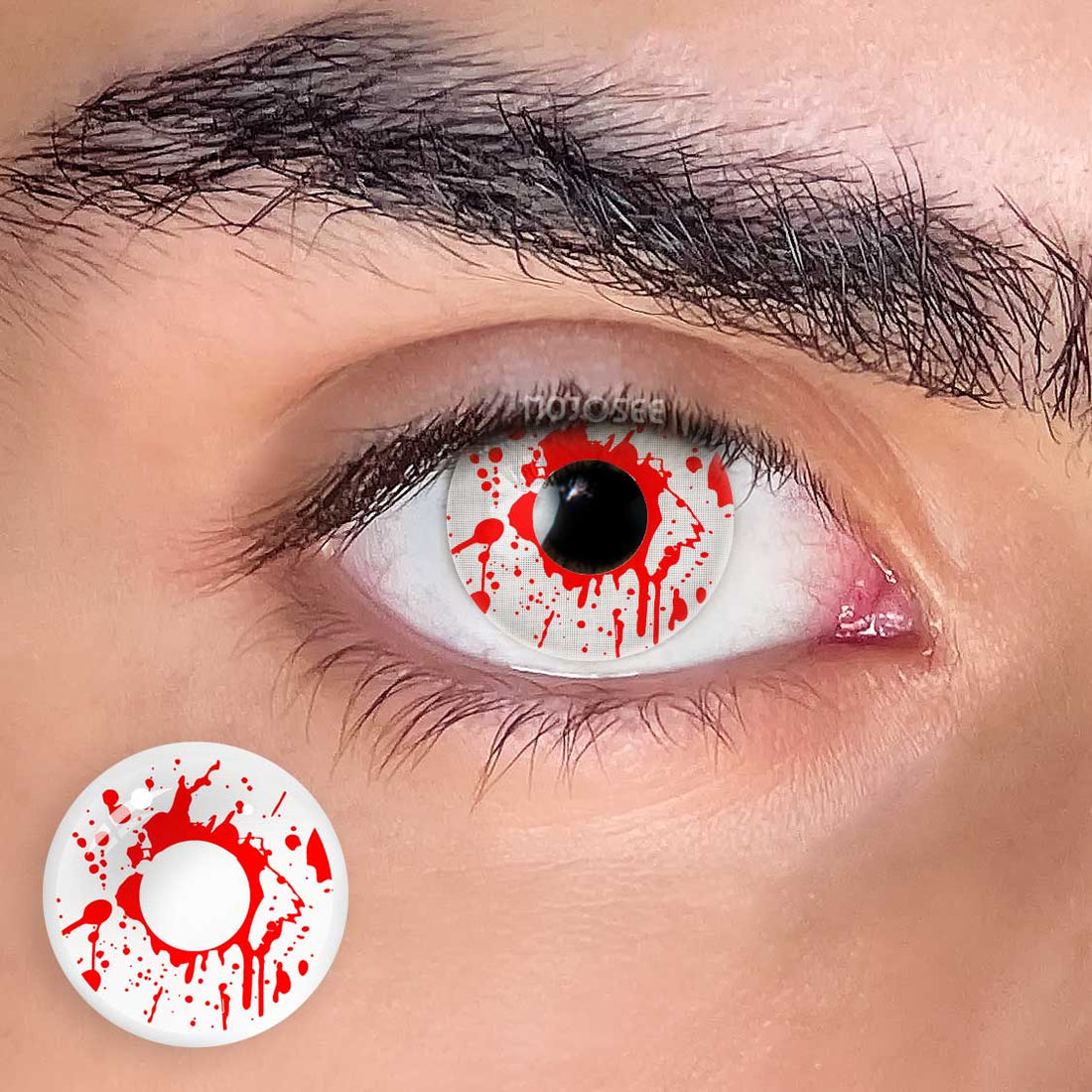 Trauma White Colored Contact Lenses for Men