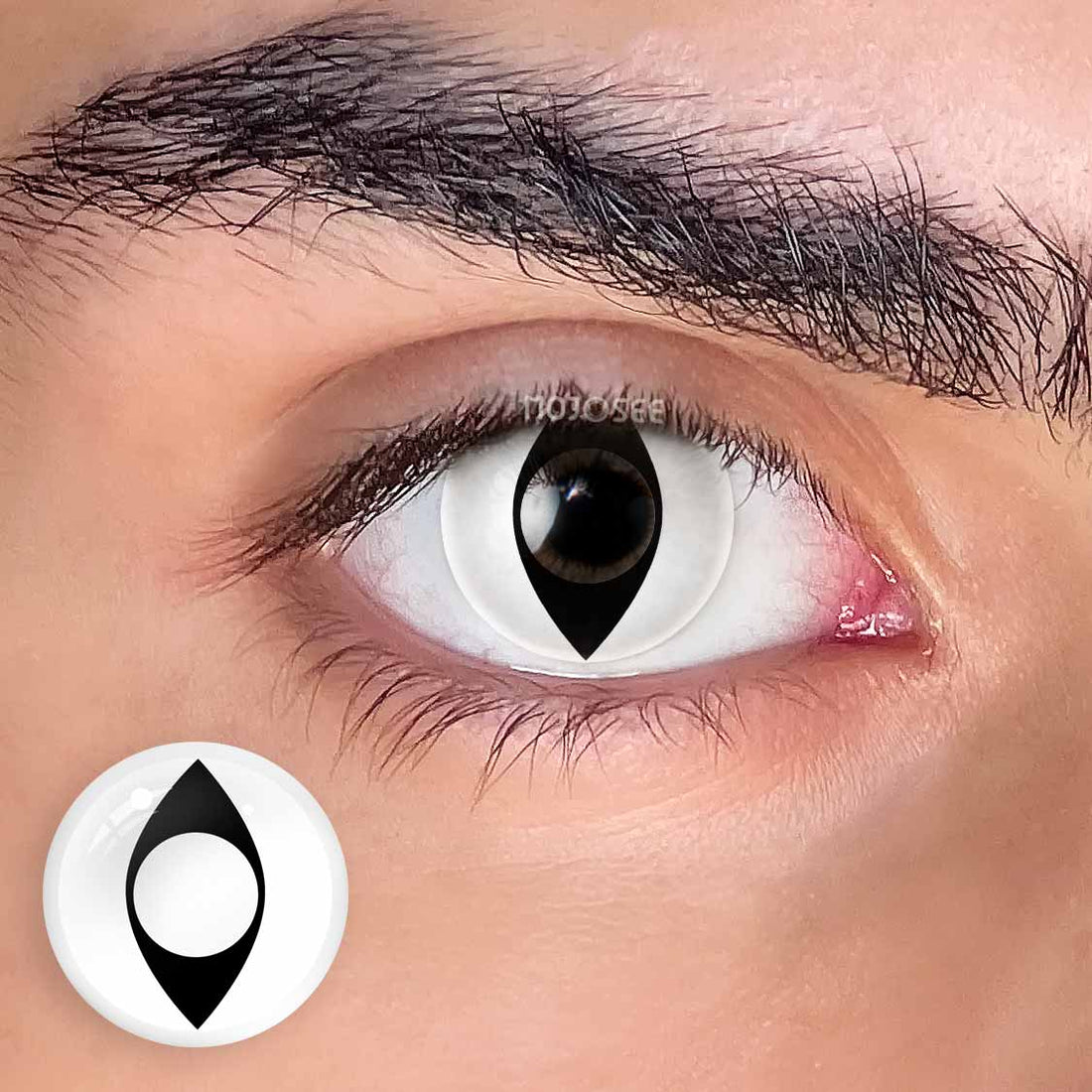 White Cat Eye Colored Contact Lenses for Men