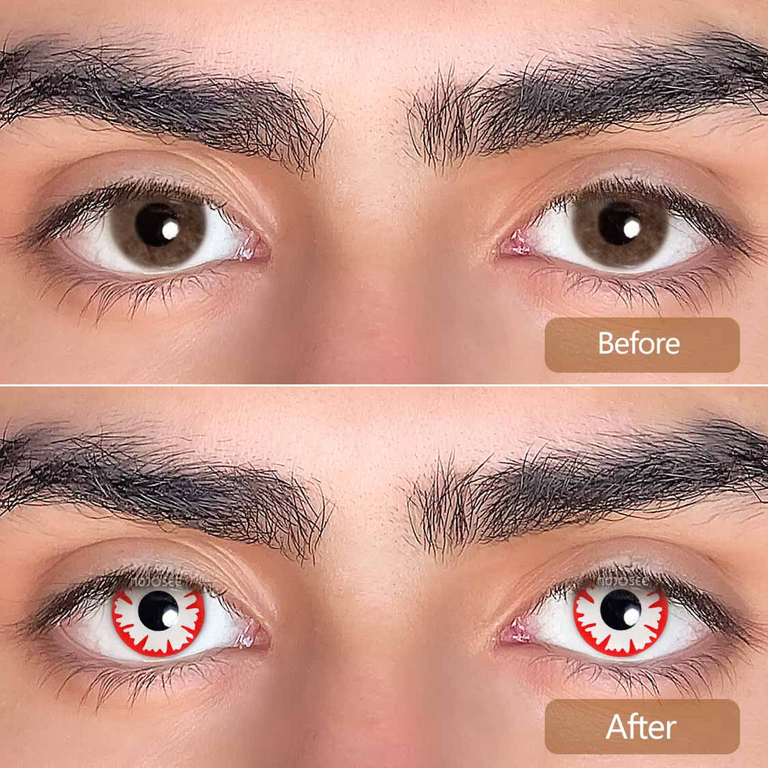Trauma White Demon Colored Contact Lenses for Men