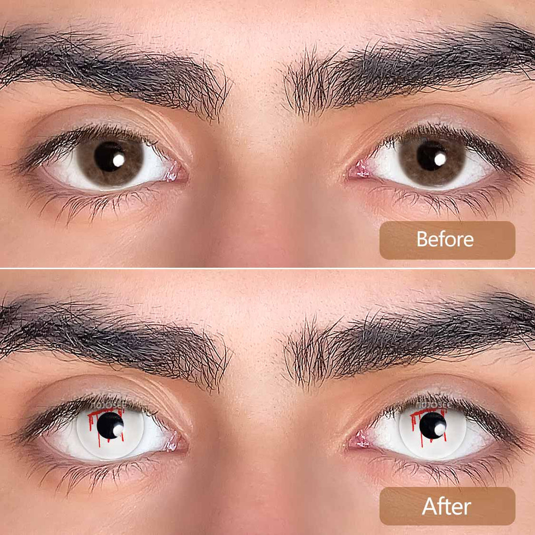 Trauma White Slit Colored Contact Lenses for Men