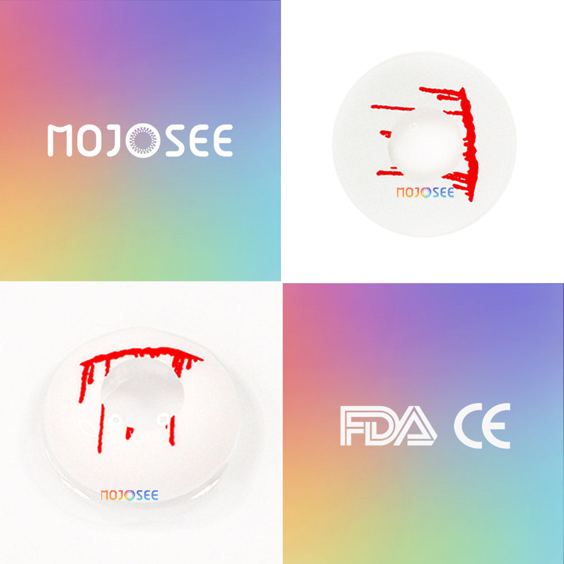 Trauma White Slit Colored Contact Lenses for Men