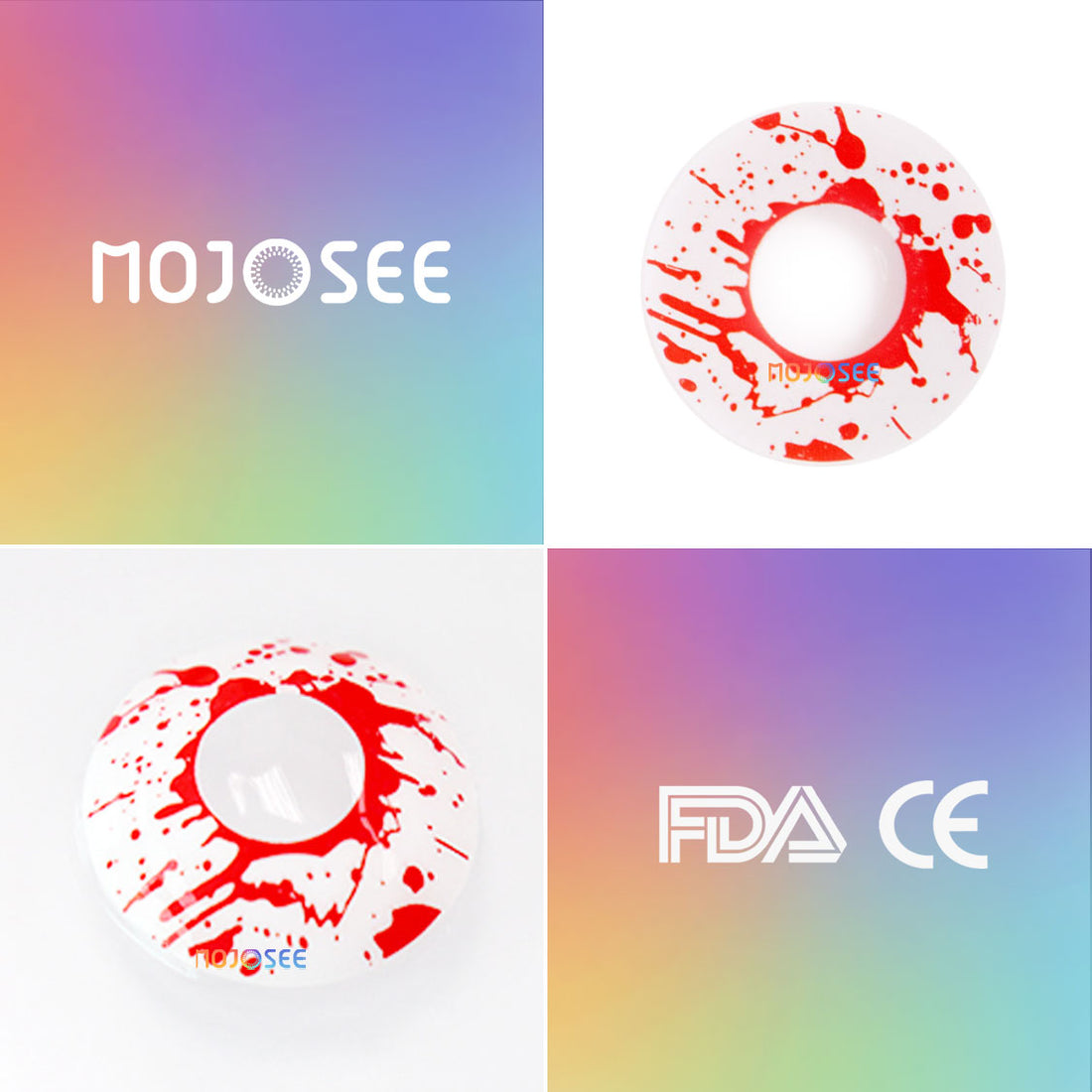 Trauma White Colored Contact Lenses for Men