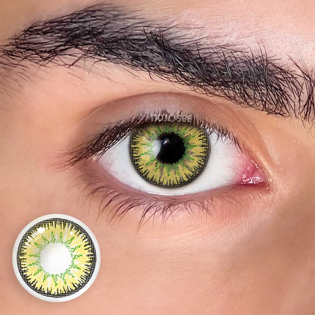 Vika Tricolor Yellow Flame Colored Contact Lenses for Men
