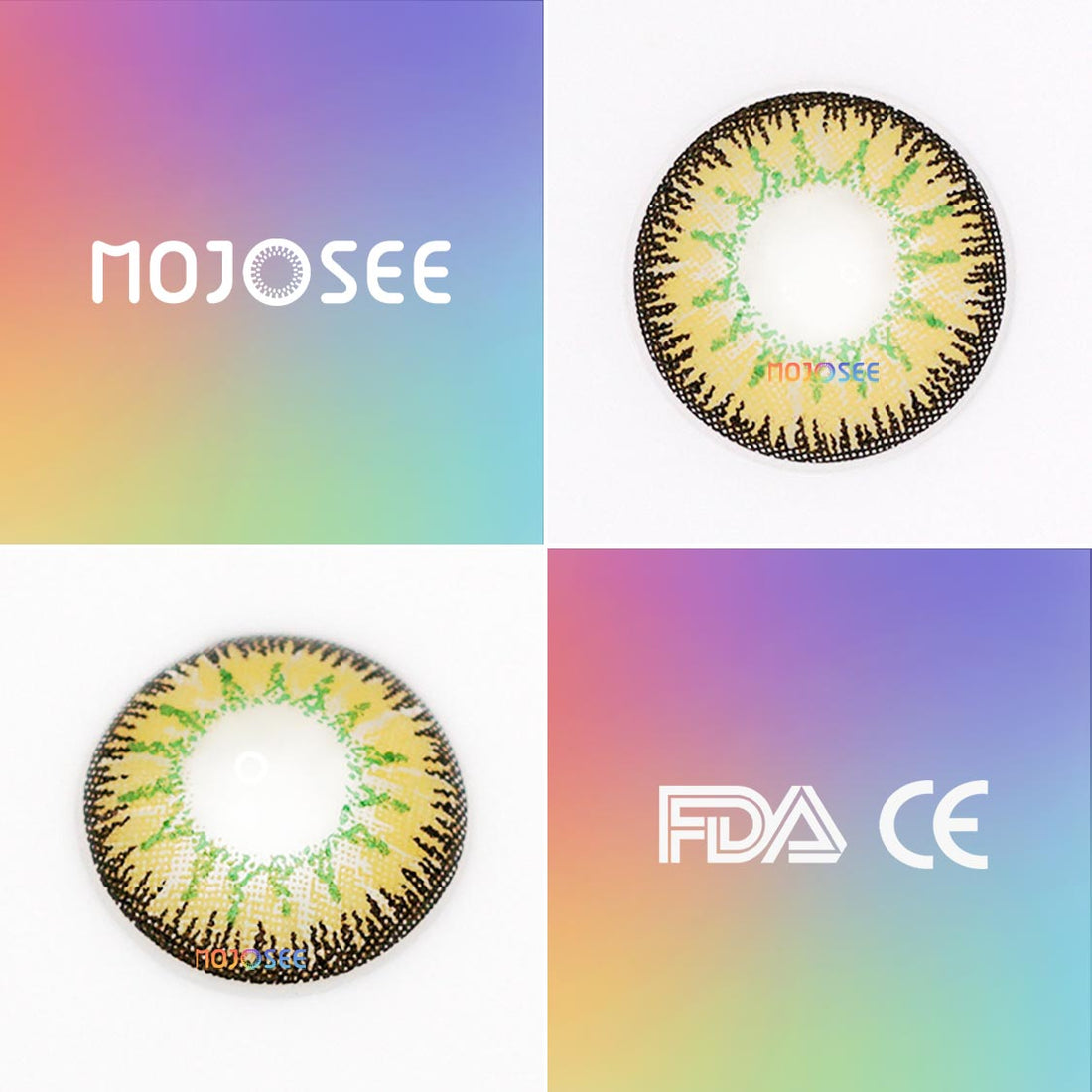 Vika Tricolor Yellow Flame Colored Contact Lenses for Men