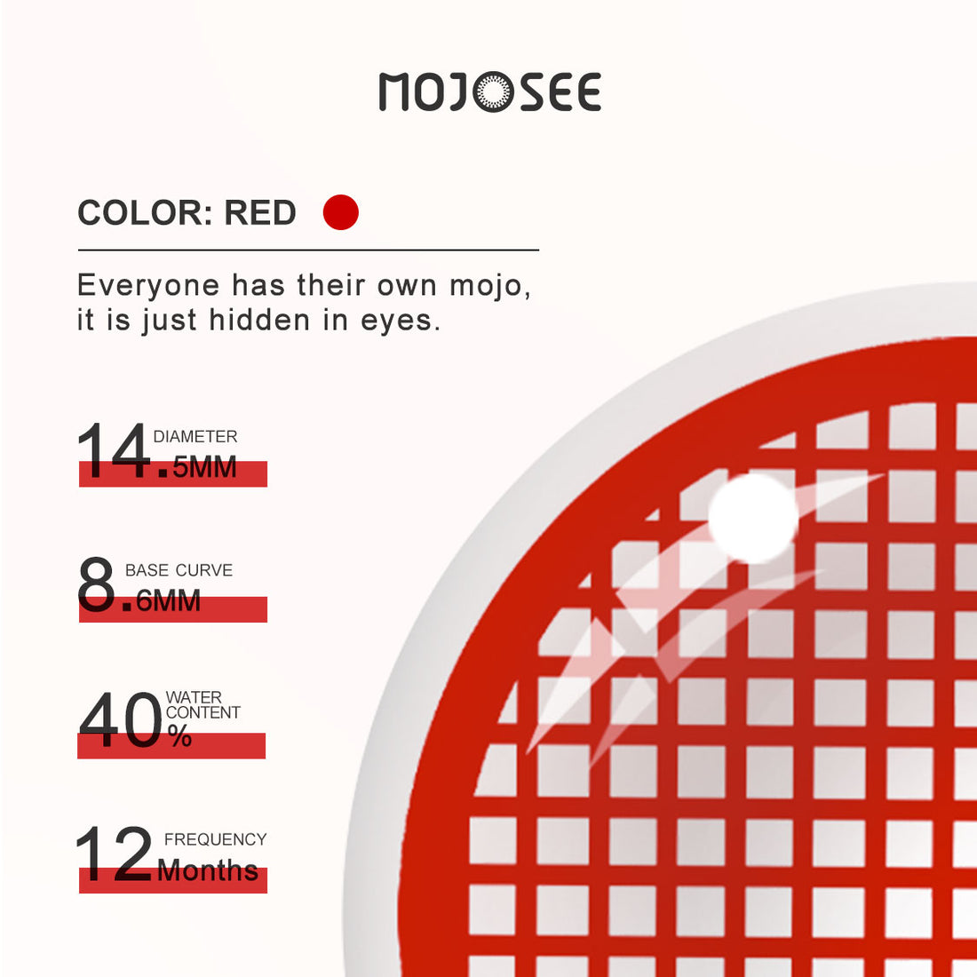 Red Mesh Colored Contact Lenses