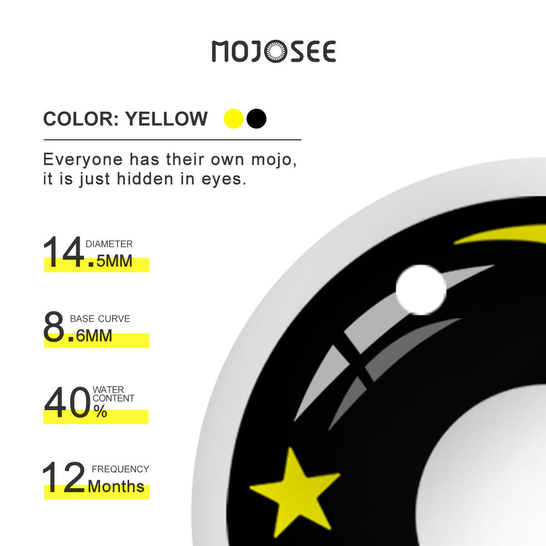 Moon star-yellow Colored Contact Lenses for Men