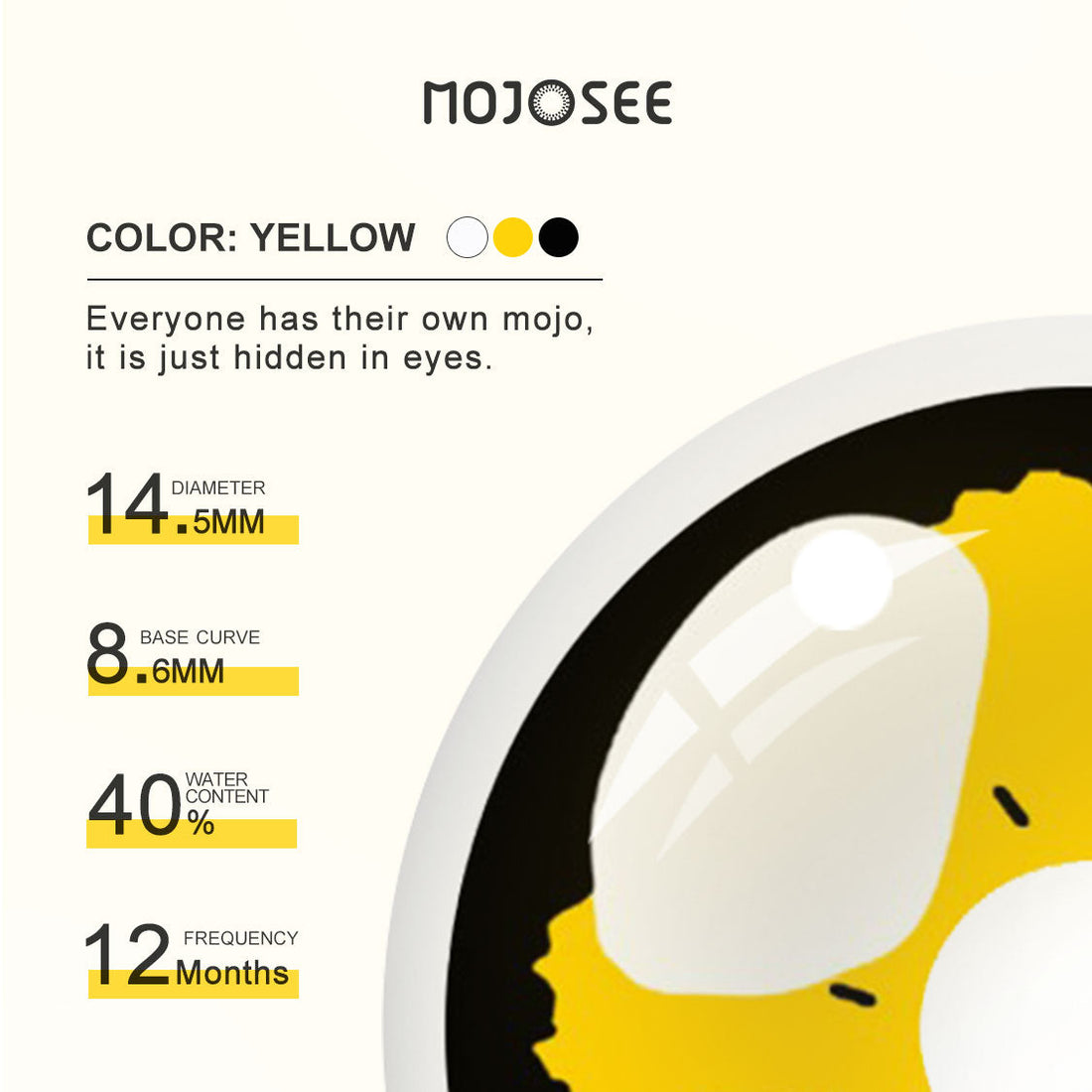 Veronica Yellow Colored Contact Lenses for Men