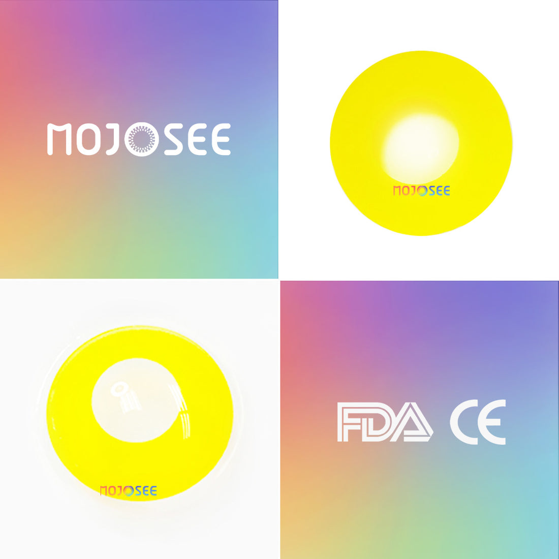 Circle Block Yellow Block Colored Contact Lenses