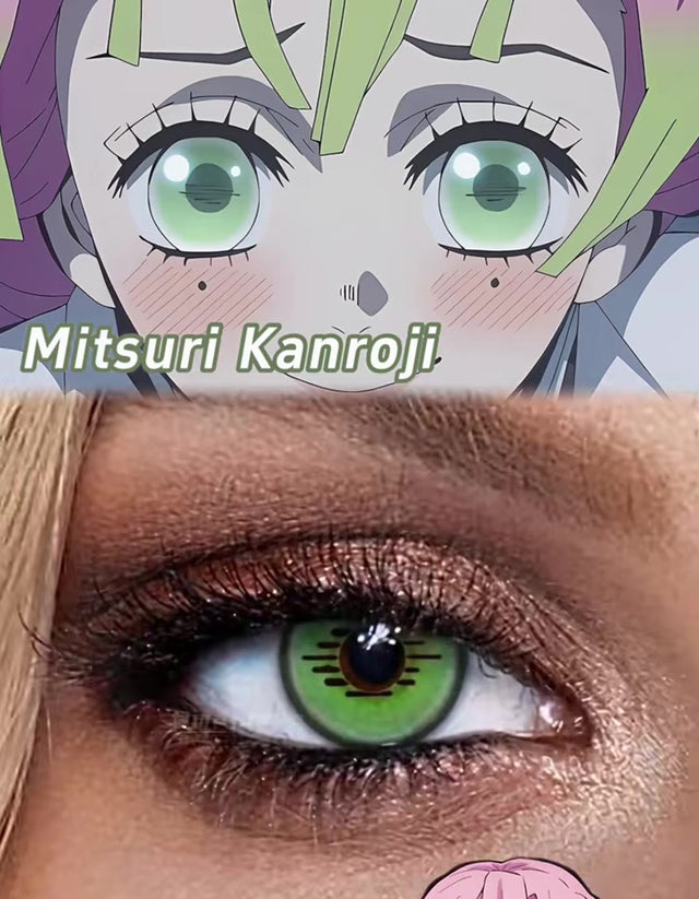 The Love Hashira Green: Mitsuri's Striped Iris on a Brown Base