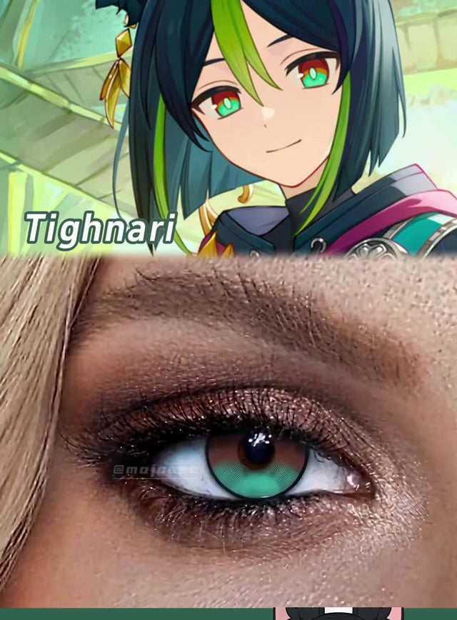 Two Colours in One Lens: Tighnari's Amber-Over-Teal on Brown Eyes