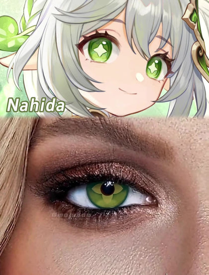 Anime Eyes That Still Pass in Daylight - Nahida's Low-Saturation Green on Brown Irises