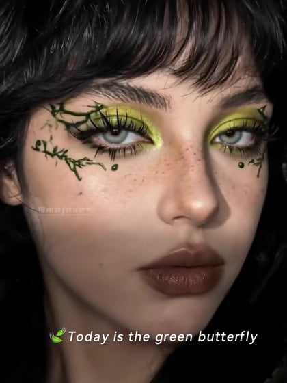 The Green Butterfly: Lime Shadow, Vine Liner and One Lens In, Step by Step