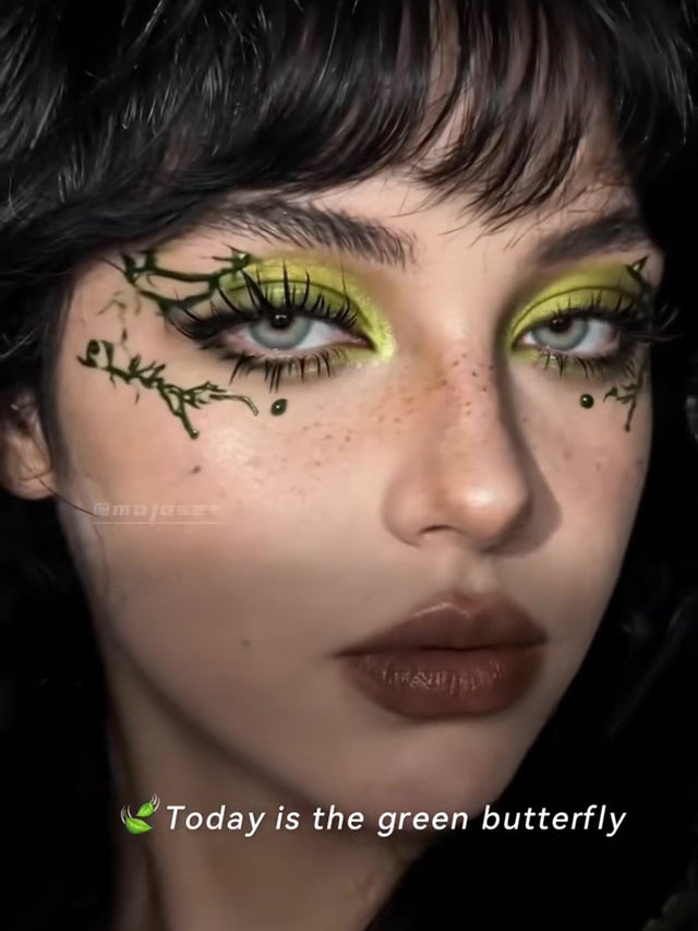 The Green Butterfly: Lime Shadow, Vine Liner and One Lens In, Step by Step
