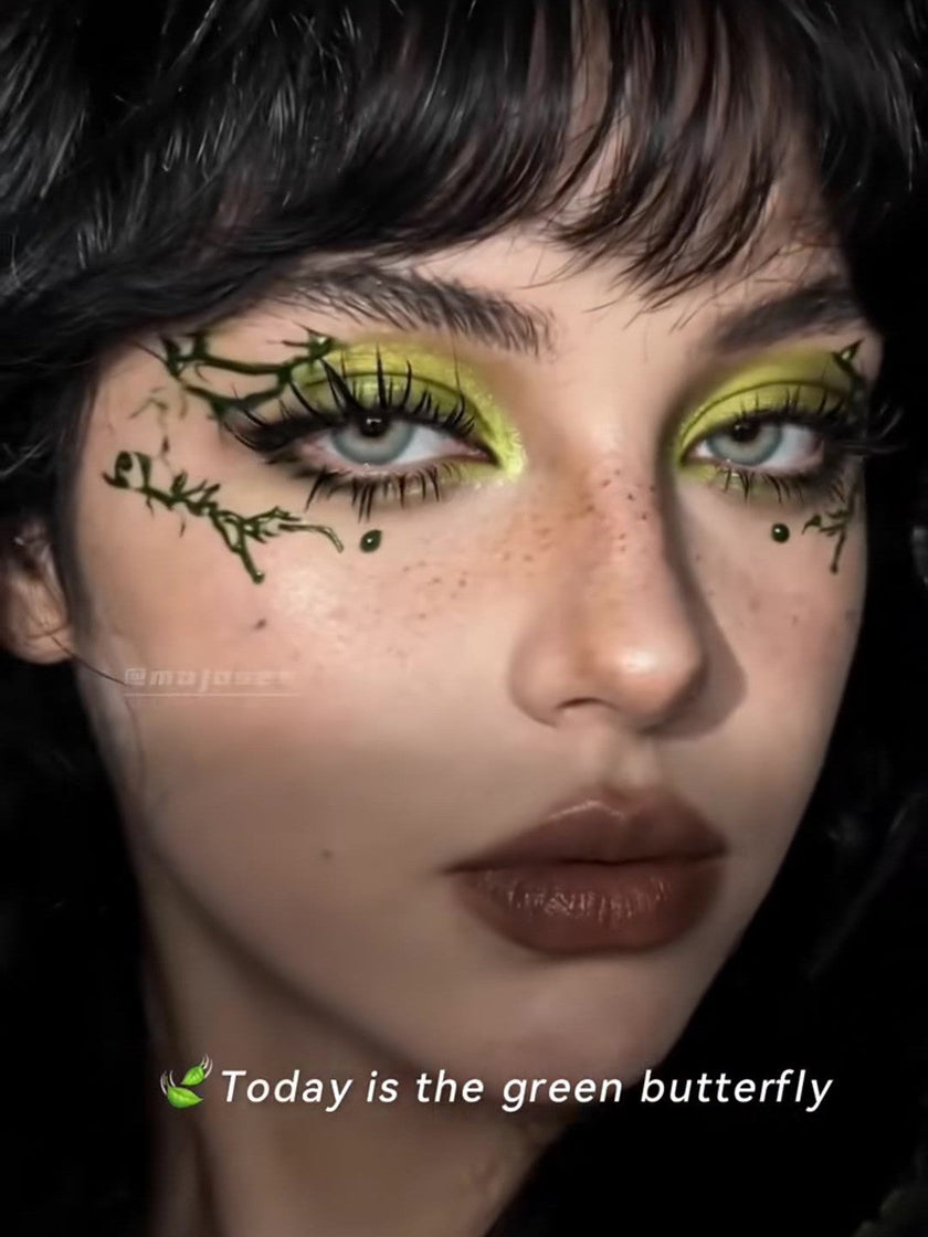 The Green Butterfly: Lime Shadow, Vine Liner and One Lens In, Step by Step