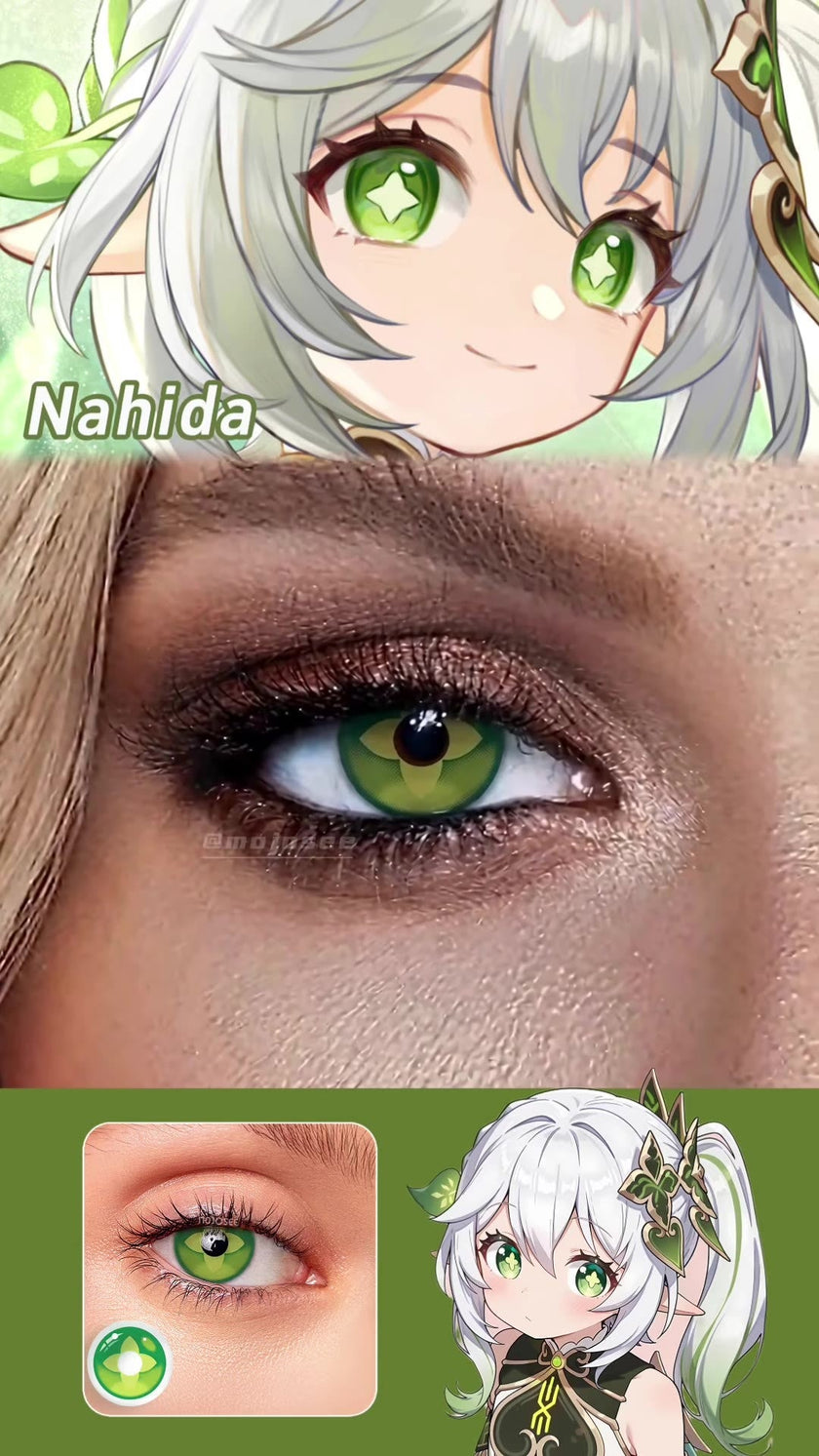 Anime Eyes That Still Pass in Daylight - Nahida's Low-Saturation Green on Brown Irises