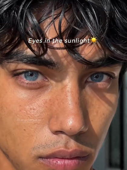 What Do Stunna Girl Chole Blue Contacts Look Like on Tan Men in Direct Sun?