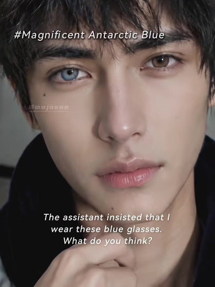 How Blue Are Antarctic Blue Contacts on Men? One Blue Eye Beside One Brown Eye