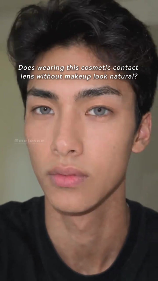 Do Muses Gray Contacts Look Noticeable on Men with Dark Brown Eyes Without Makeup?