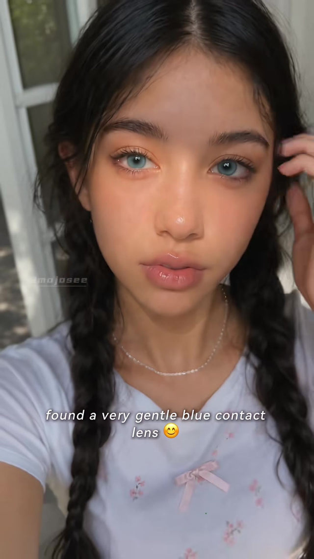 Sevika Contacts Look Soft Blue-Gray on Dark Brown Eyes: A Same-Frame Test