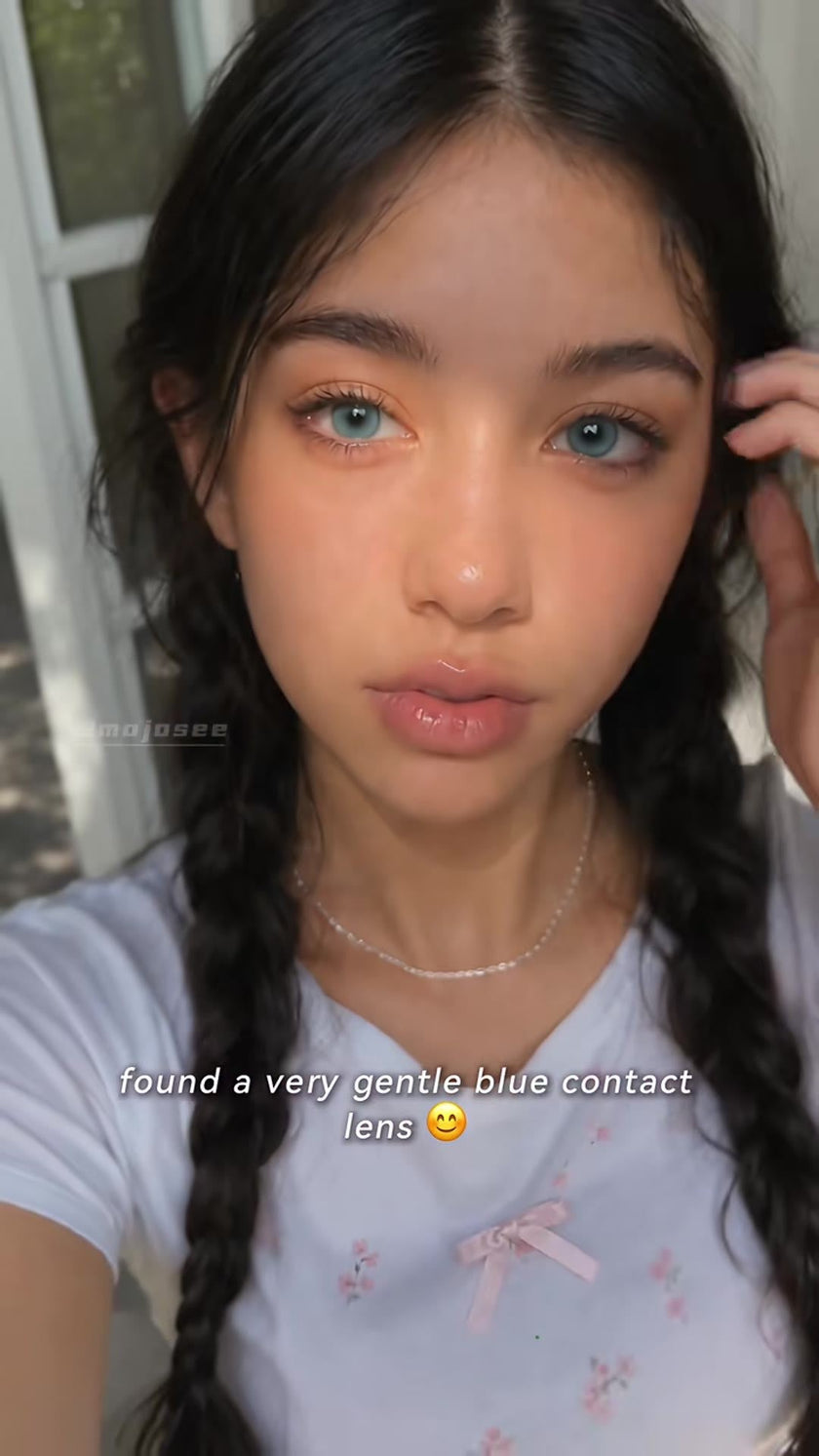 Sevika Contacts Look Soft Blue-Gray on Dark Brown Eyes: A Same-Frame Test