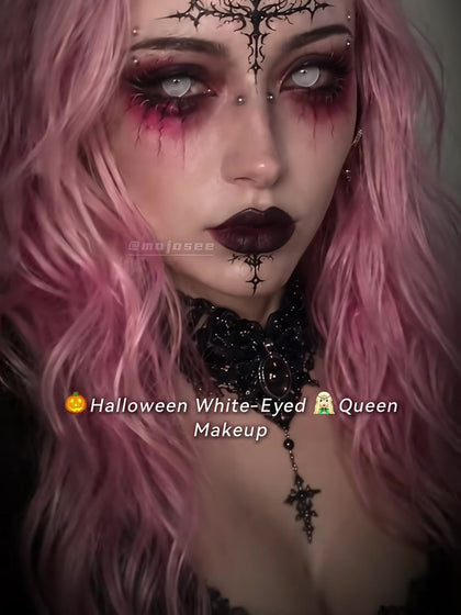 White Mesh Contacts on Dark Brown Eyes: What Changes Before Halloween Makeup?