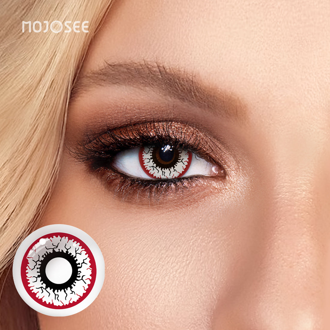 Red White Crack Colored Contact Lenses