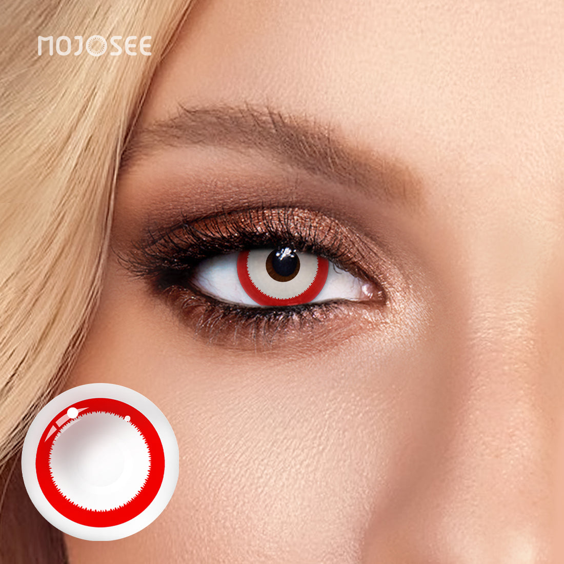 Red White Gear Colored Contact Lenses