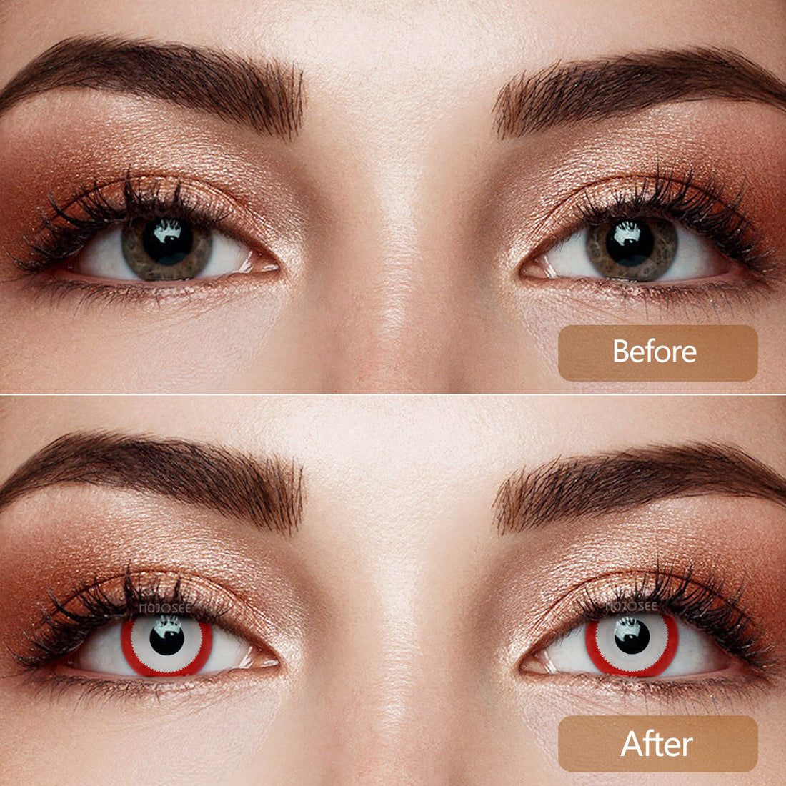 Red White Gear Colored Contact Lenses