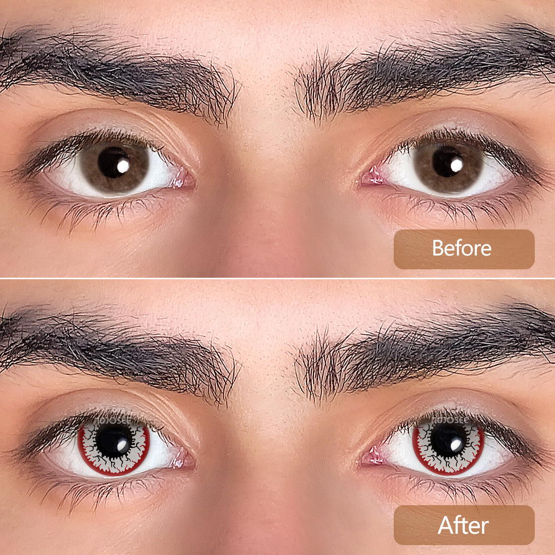 Red White Crack Colored Contact Lenses for Men