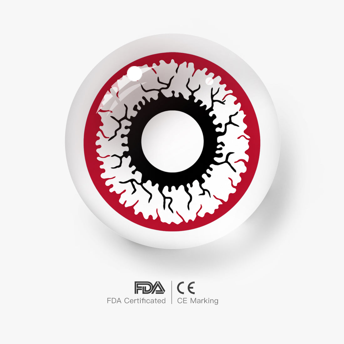 Red White Crack Colored Contact Lenses