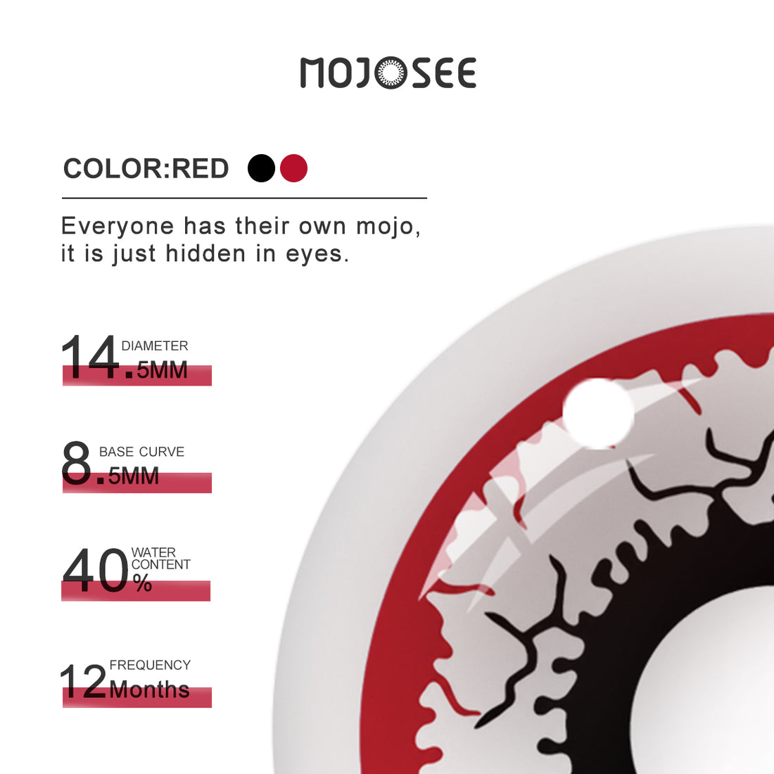 Red White Crack Colored Contact Lenses for Men