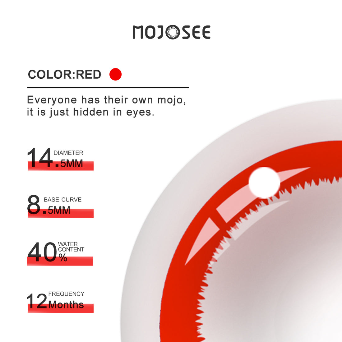 Red White Gear Colored Contact Lenses