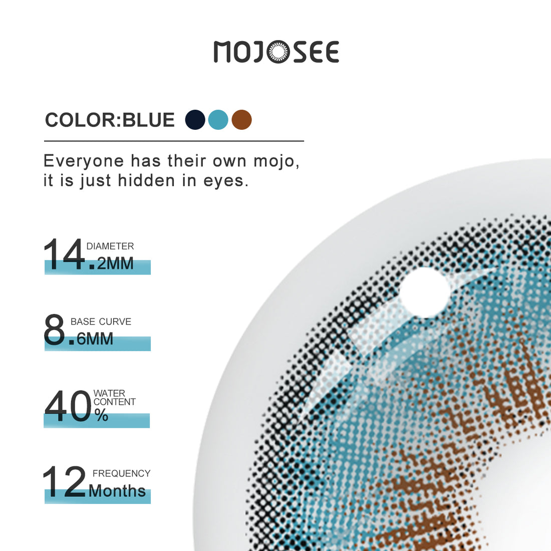 Cleopatra Blue Colored Contact Lenses for Men
