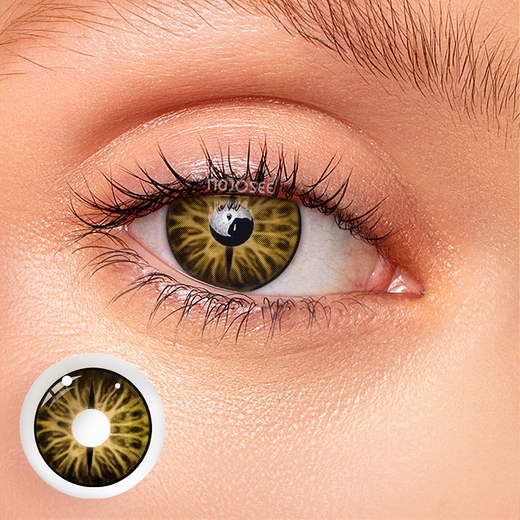 Golden Sunburst Yellow Prescription Contact Lenses – Radial Costume Eye