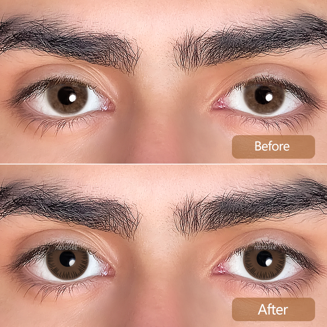 Light Brown Colored Contact Lenses for Men
