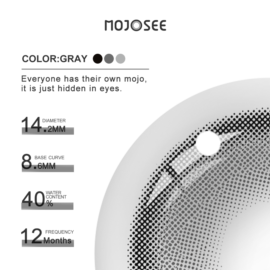 Bejeweled Gray Colored Contact Lenses