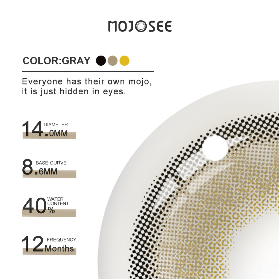 Himalaya Gray Colored Contact Lenses for Men