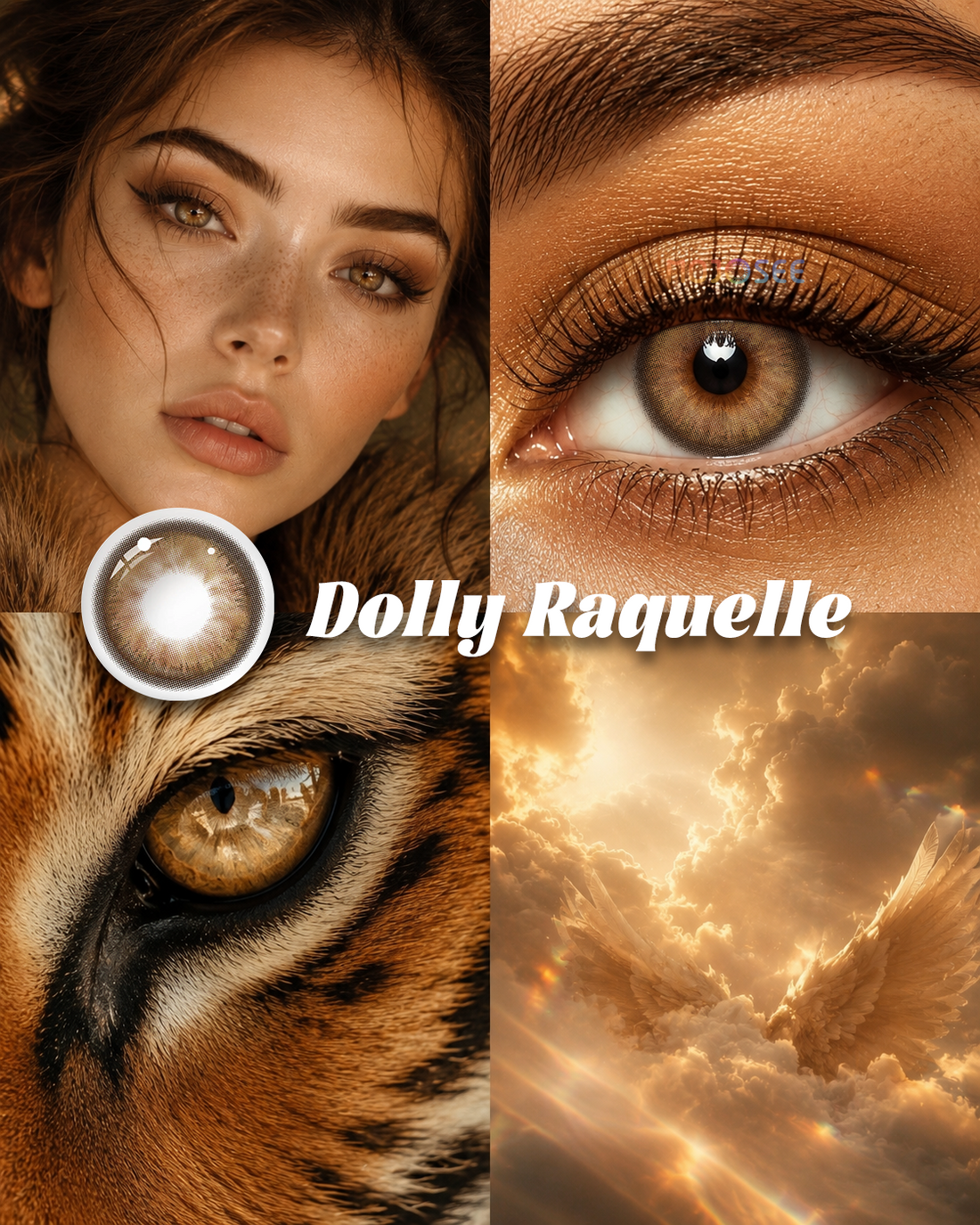 Dolly Raquelle colored contact lenses worn on eye – Mojosee