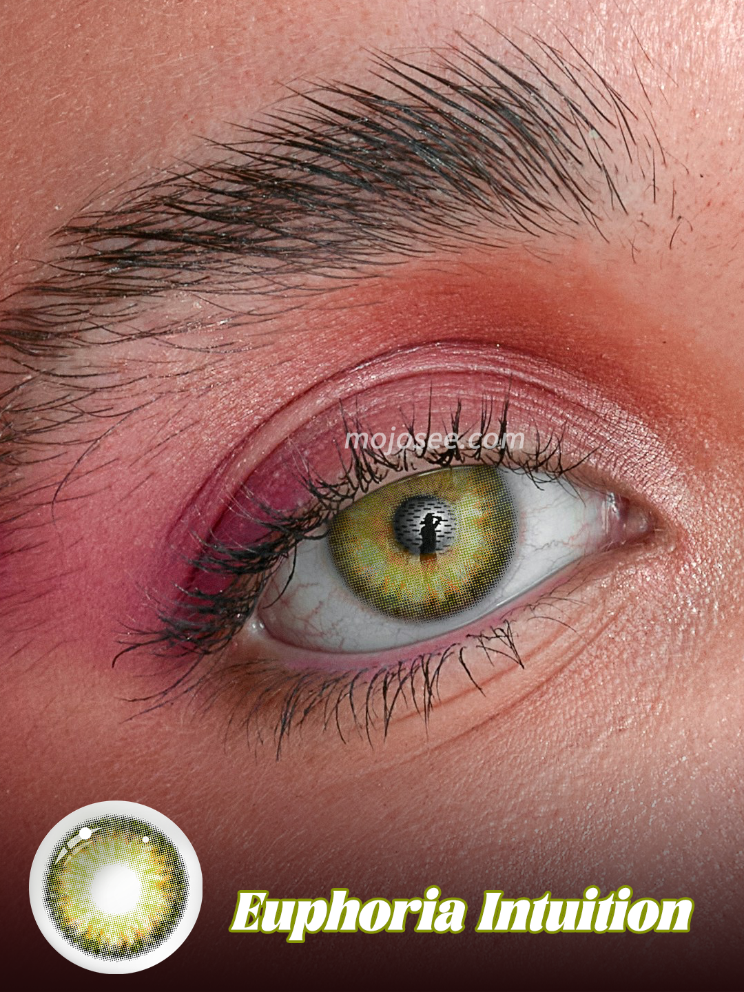 Euphoria Intuition colored contact lenses worn on eye – Mojosee
