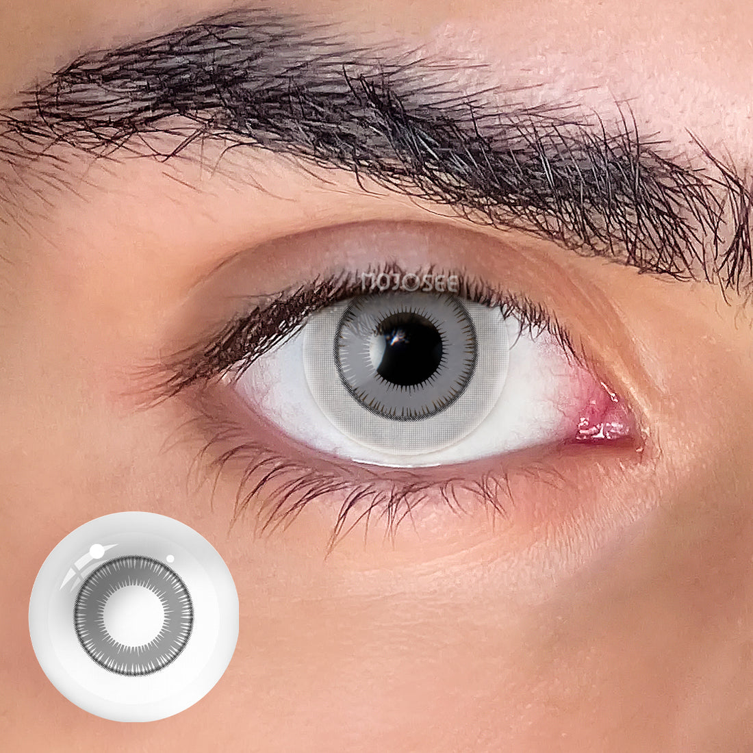Gray Small Pupil Prescription Colored Contact Lenses for Men