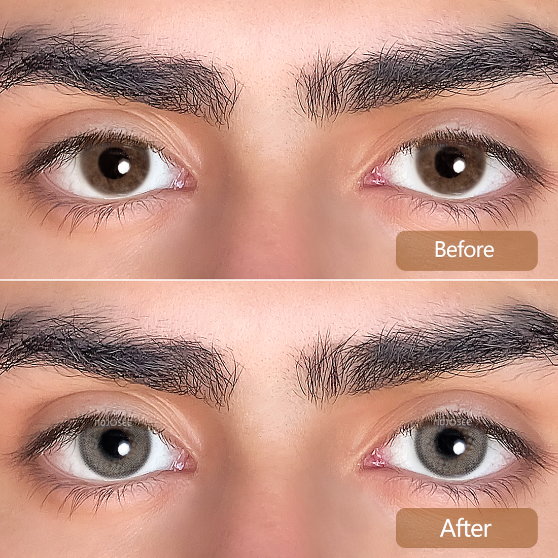 Bejeweled Gray Colored Contact Lenses for Men