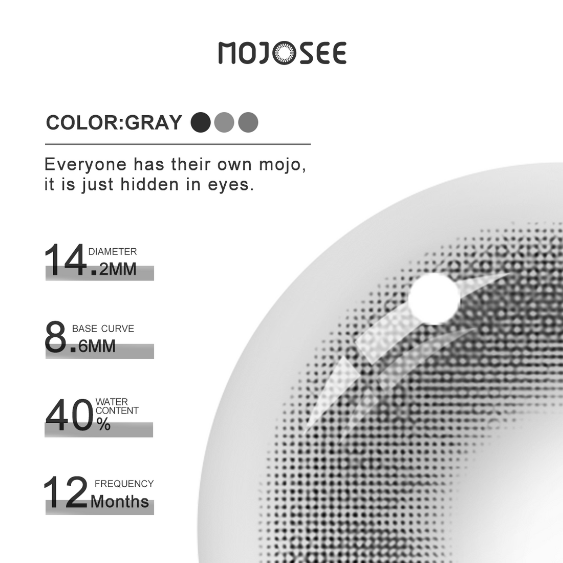 Gloomy Gray Colored Contact Lenses for Men