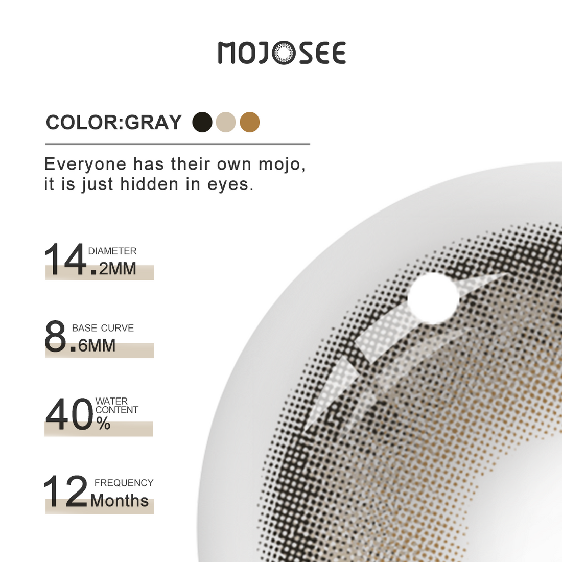 Witch Nebula Gray Colored Contact Lenses  for Men