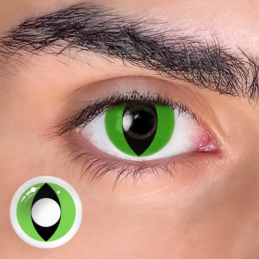 Cat Eye Green Colored Contact Lenses for Men