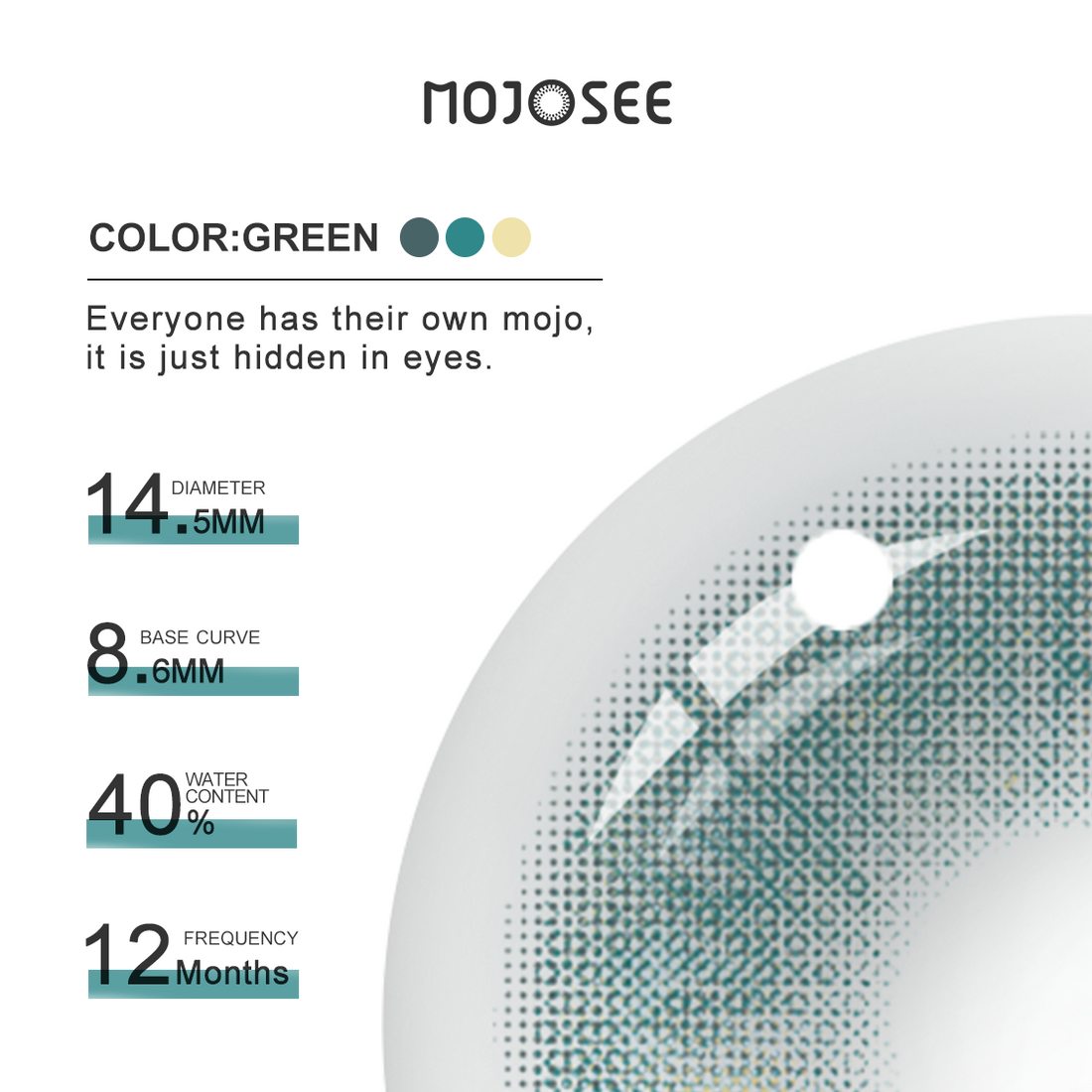 Persian Cat Green Colored Contact Lenses