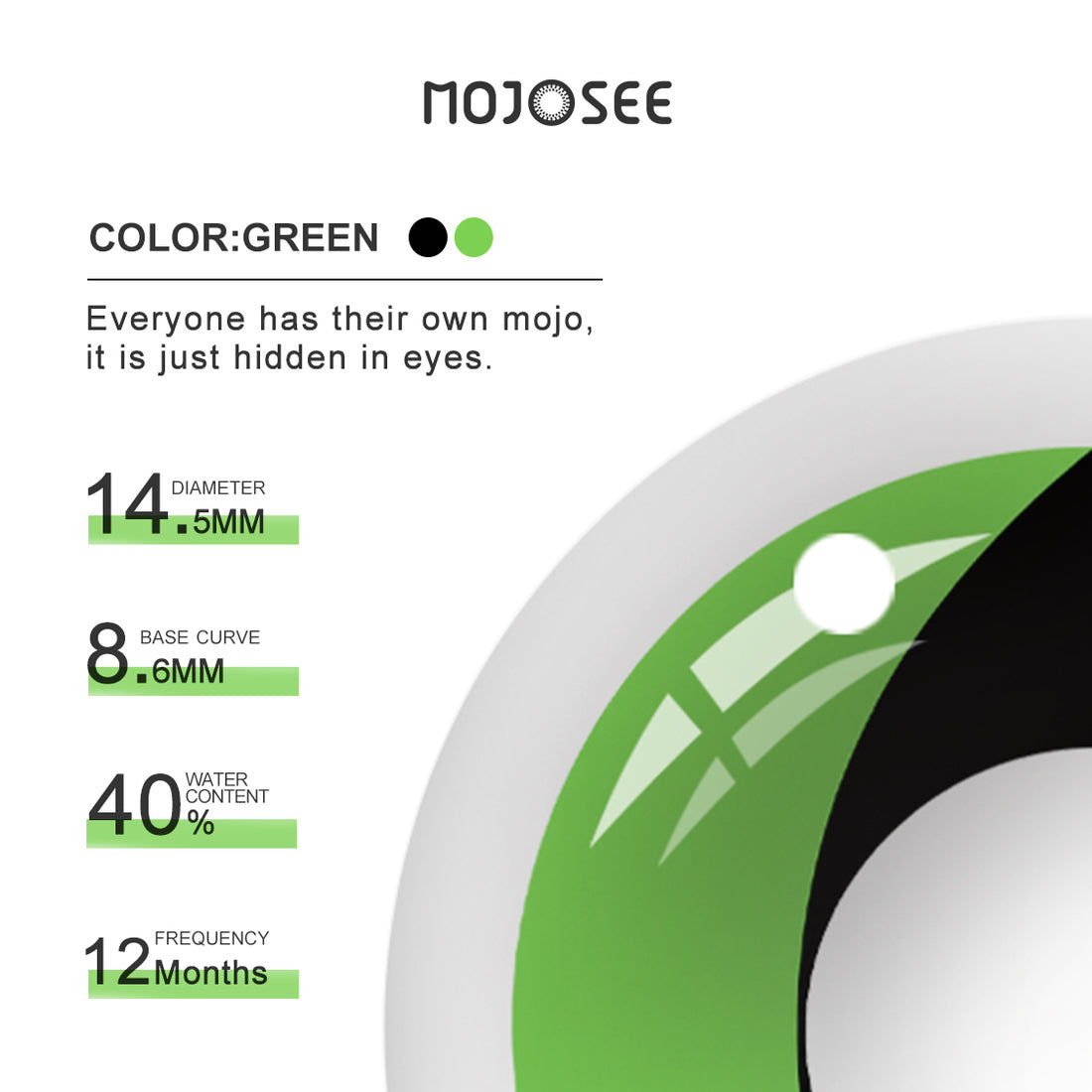 Cat Eye Green Colored Contact Lenses