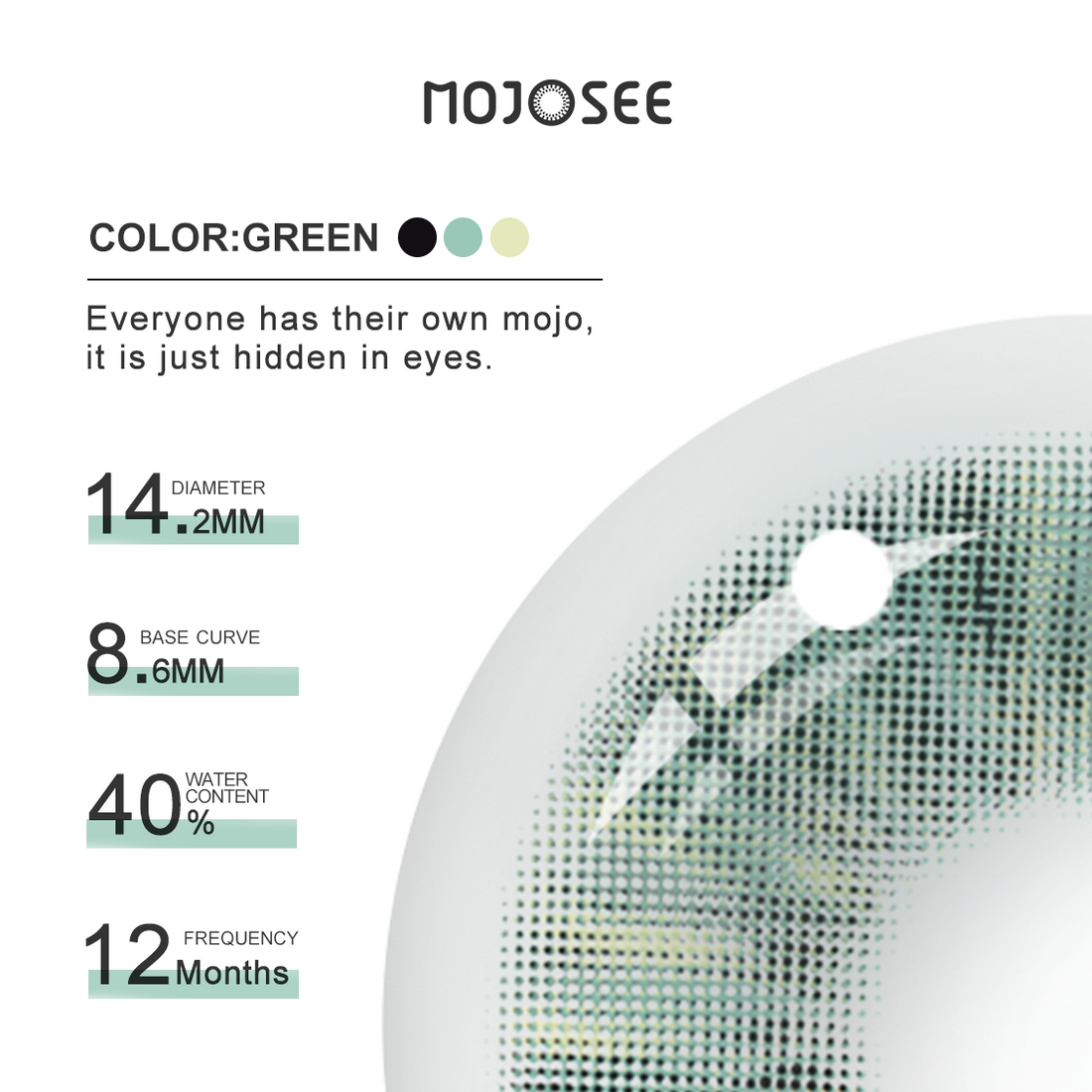 Giant Green Colored Contact Lenses for Men