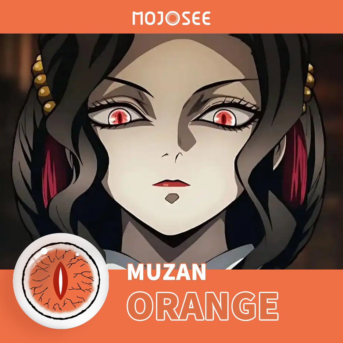 Muzan Orange Veins Cosplay Contacts | Mojosee