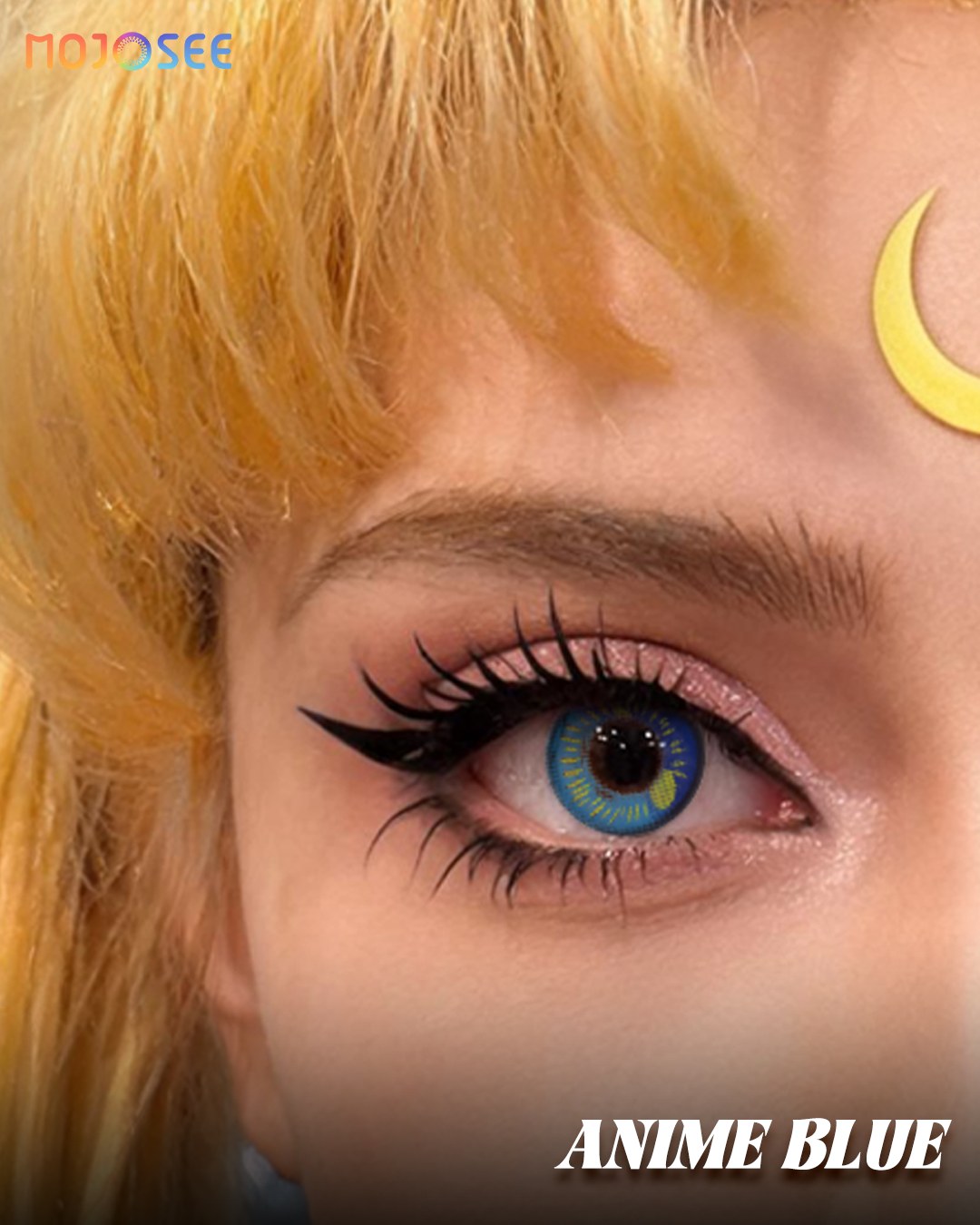 Anime Blue Colored Contact Lenses — look 1