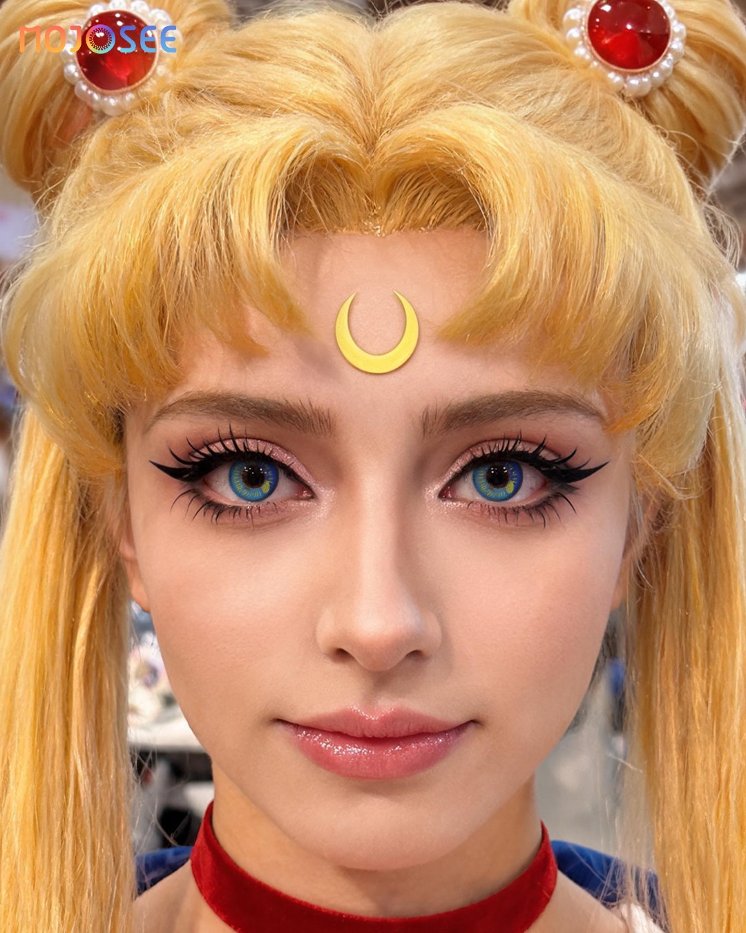 Anime Blue Colored Contact Lenses — look 3